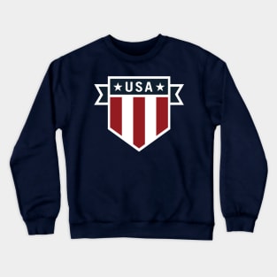 USA Pride Red White and Blue Patriotic Shield Crewneck Sweatshirt